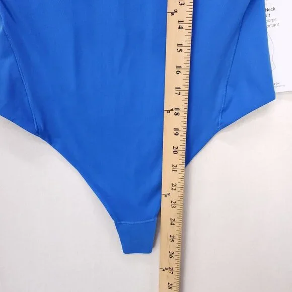 Lululemon Wundermost Ultra Soft Nulu Mock Neck Bodysuit Medium Sleeveless Blue - Picture 8 of 15